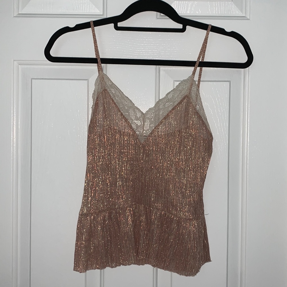 Zara Metallic Lace Camisole
